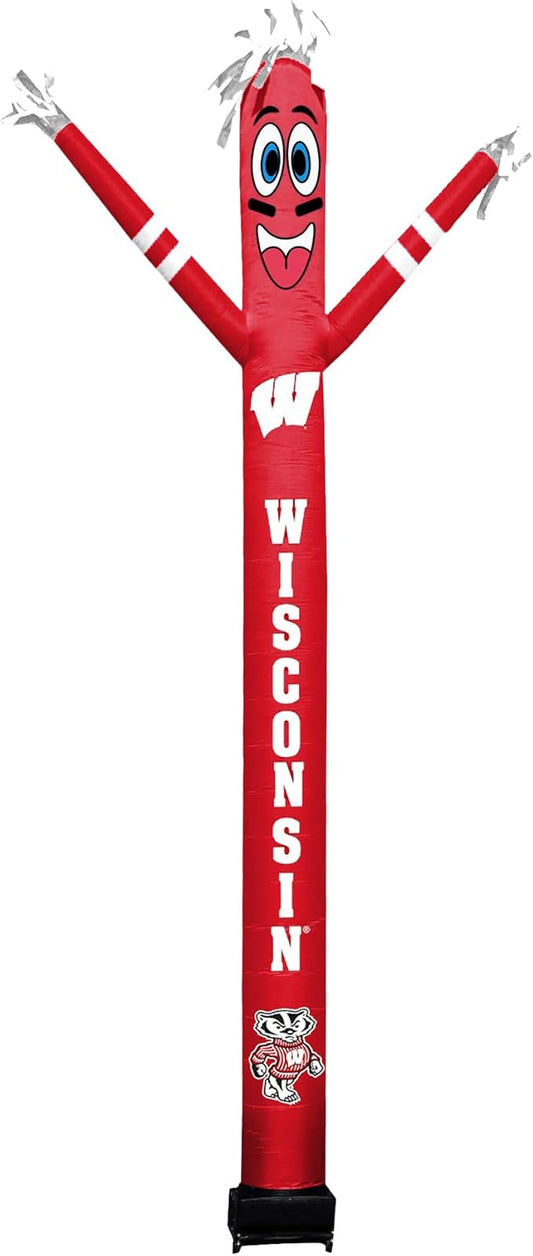 NCAA Wisconsin Football Wacky Waving Inflatable Tube Guy with LED Lights & Built-in Blower - 6" x 36" x 96" Inflatable Tube Man Crazy Sports Fan Outdoor Party Decoration