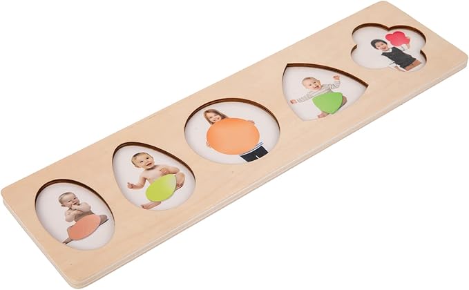 Adena Montessori Colorful Multiple Shape Puzzles Toys for 6-12 Months 1 Year Old Toddler Babies First Shapes Geometric Jumbo Knob Wooden Puzzle Color Sorter (10 Pieces)