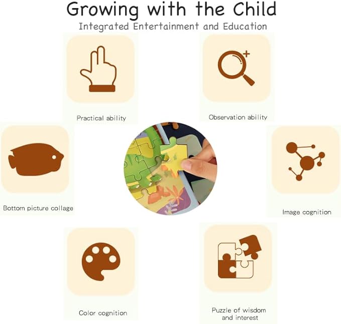 3 Pack Magnetic Puzzle Beginner, Childrens Puzzles Age 3-5, Puzzles for Kids Ages 2-4 4-8,Toddler Travel Toys, Preschool Learning Toys (3 Pack, Animals + Vehicles + Ocean)