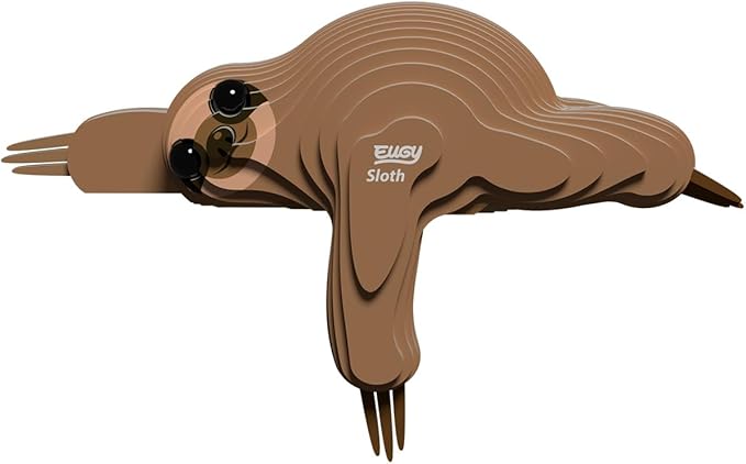 Eugy Sloth 3D Puzzle, 23 Piece Eco-Friendly Educational Toy Puzzles for Boys, Girls & Kids Ages 6+