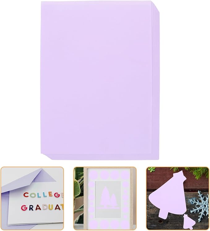 VOSAREA 100 Sheets of Light Purple Lilac Construction Paper - 8.25 x 11.67 Inch - Purple for Scrapbooking Crafts and Office Printing Projects