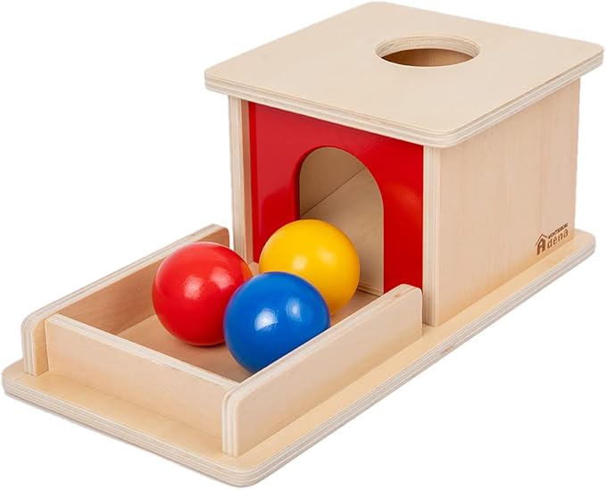 Adena Montessori Wooden Toy for 6-12 Month Baby 3 Balls,Sorting and Stacking Colorful Learning Education Toy for Toddler Kid 1-2 Year Old, Preschool Girl and Boy Gift(Full Size Typical)