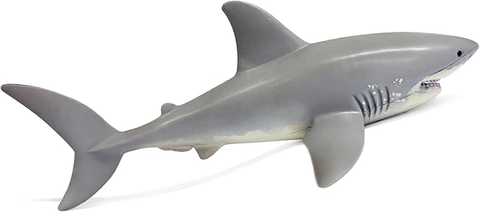 Solid Sea Animals Educational Toys,Simulation Ocean Shark Sea Creature Toy for Toddlers Kids (Great White Shark)