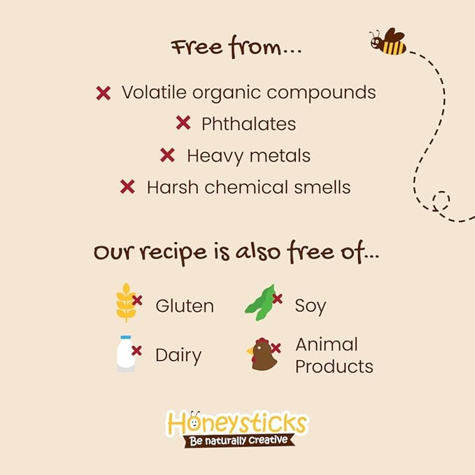 Honeysticks Non Toxic Finger Paint (6 Bright Colors), Washable from Skin, Safe Finger Painting for Toddlers, Kids Ages 1-3, 2-4, 3-5, Perfect First Paint for Little Artists Age 1+, Water Based, Eco