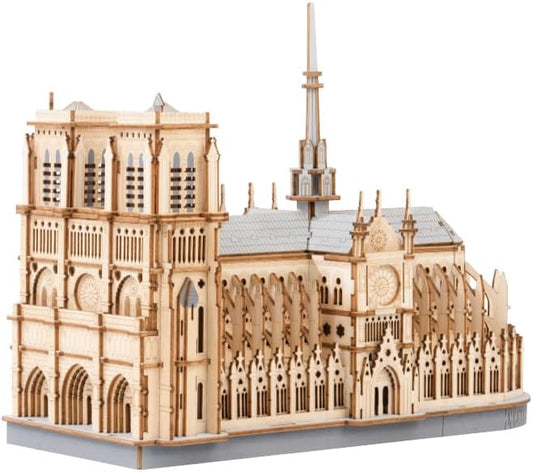 3D Wooden Puzzle for Adults — Notre Dame de Paris Cathedral Model Building Sets, DIY Craft Kits, Unique Gift and Home Decor for Architecture Enthusiast (330PCS)