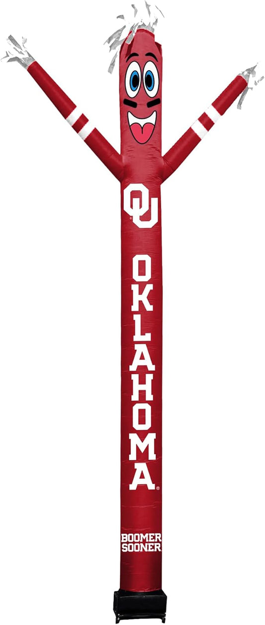 NCAA Oklahoma Sooners Football Wacky Waving Inflatable Tube Guy with LED Lights & Built-in Blower - 6" x 36" x 96" Inflatable Tube Man Crazy Sports Fan Outdoor Party Decoration