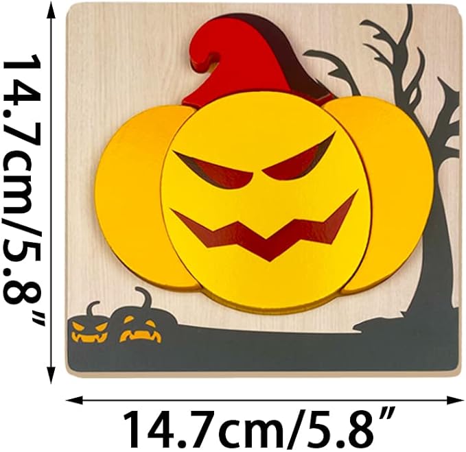 Anditoy 4 Pack Halloween Wooden Puzzles for Kids Toddlers Halloween Toys Party Favors Treat Bags Gifts