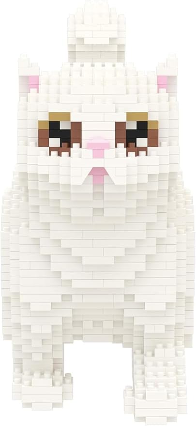 Larcele Cat Micro Building Blocks Animal Set, DIY Mini 3D Building Toy Bricks Kit,1196 Pieces KLJM-05 (Persian Cat)