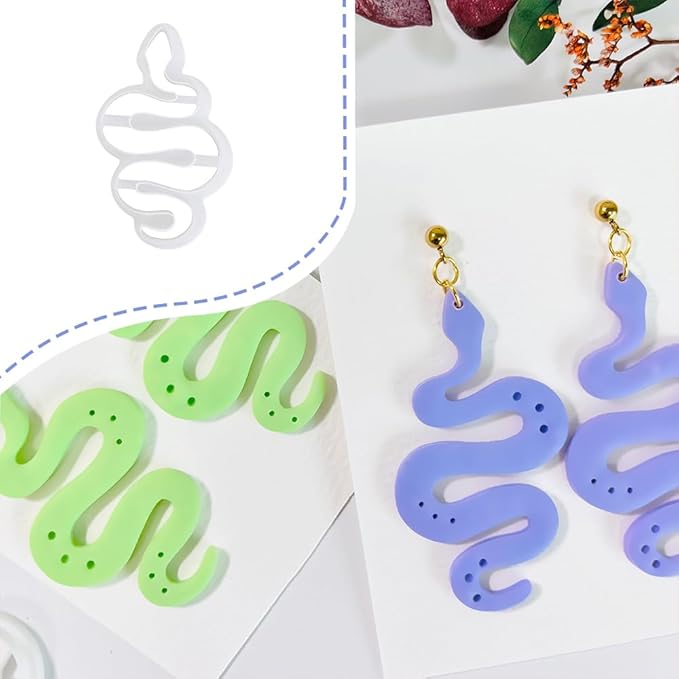 Polymer Clay Cutter Snake Shape – Curvy Clay Earring Cutter for Polymer Clay Jewelry, Bold Clay Tools for DIY Earrings, Halloween Crafts and Y2K Accessories
