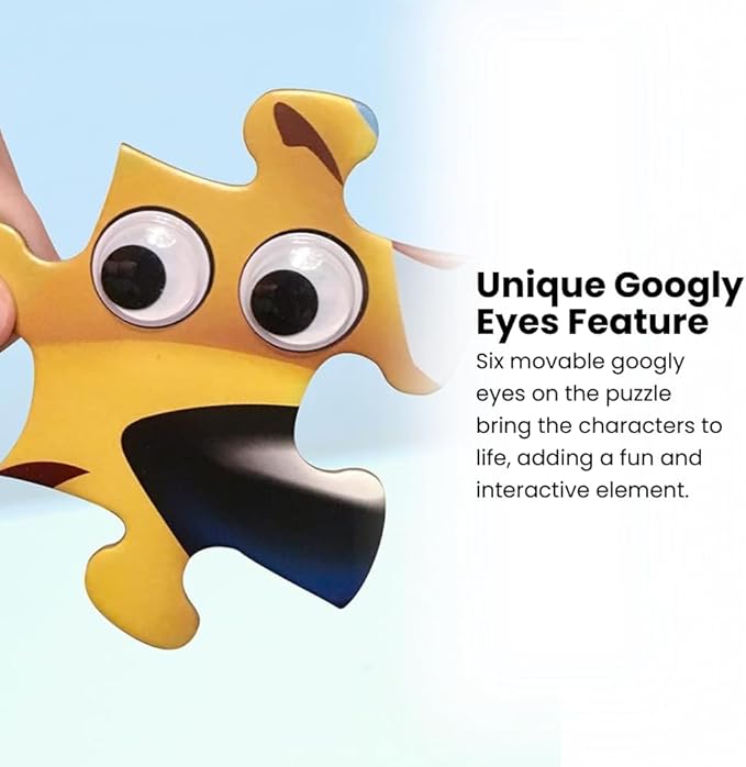 MasterPieces – 48 Piece Jigsaw Puzzle for Kids 4+ Years, Woodland Animals with Googly Eyes, Educational and Fun Game, Gift Idea for Children, 19" x 14