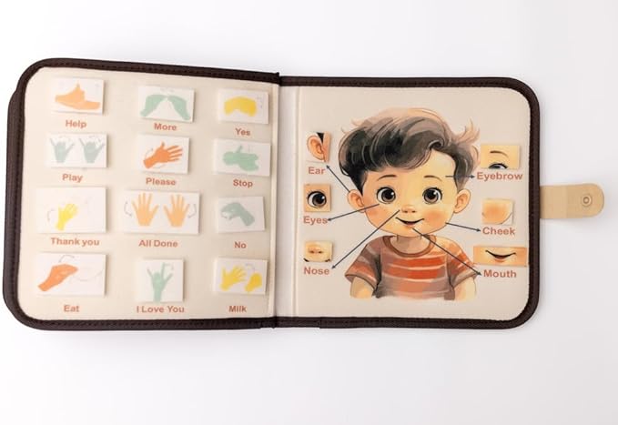 Montessori Busy Book for Toddlers 1-3, Muted Neutral Aesthetic, Interactive Play, Learning Curriculum, 1-3 Year Old Boy Girl Birthday Gift, Travel Fun, Educational Daycare Toy, Visual Cognitive Skills