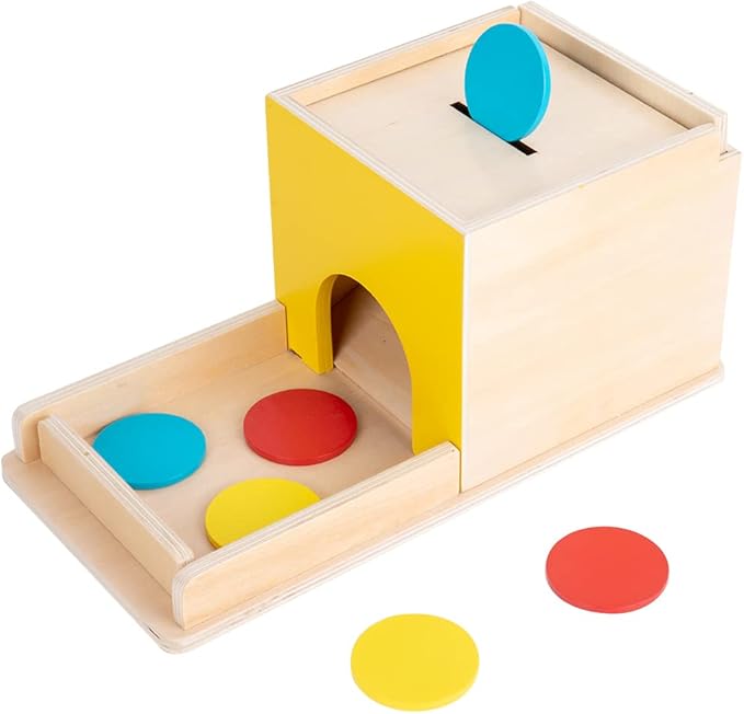 Montessori Toddler Play Kit Montessori Box Toys for 1 Year Old 2 Years Baby Learning Toys Gift Carrot Harvest Game, Matchstick Color Drop Game and Coin Box (5-for-1)