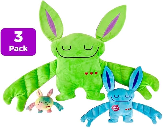 3 Pack Includes: Weighted Stuffed Pillow Animal (Shin Shin) with Surprise Bumpaloo & Thumper - Soft & Cuddly Plush for Comfort & Sensory Support