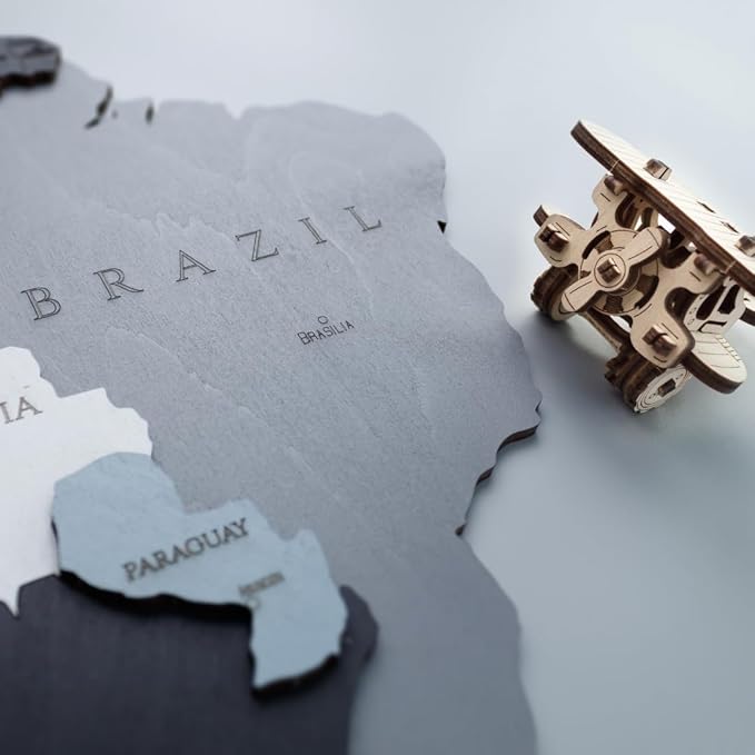 EWA Eco-Wood-Art - Wooden Puzzles for Interior and Design - World map - Souvenir, Gift, Kitchen, Home Decor, Interior (Smoky Dreams 114 Pieces)