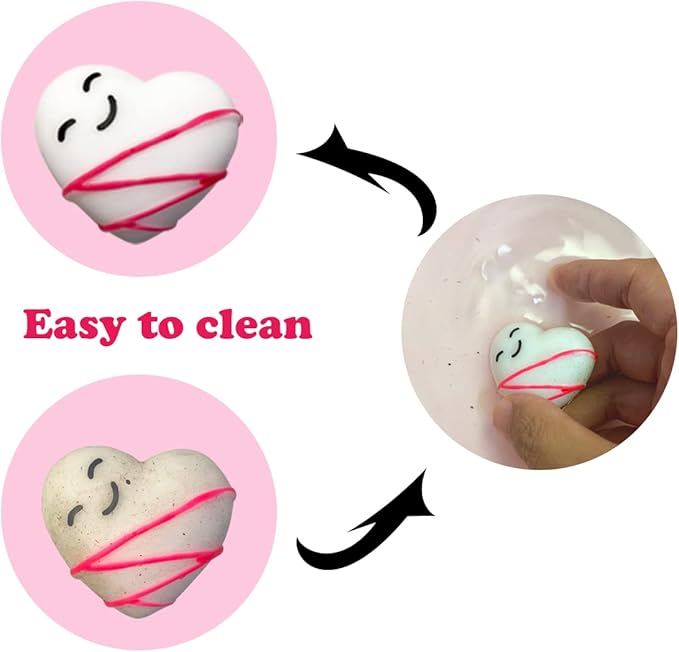 Anditoy 100 PCS Valentines Mochi Squishy Toys Squishies for Kids School Class Classroom Valentines Cards Gifts Day Prizes Party Favors