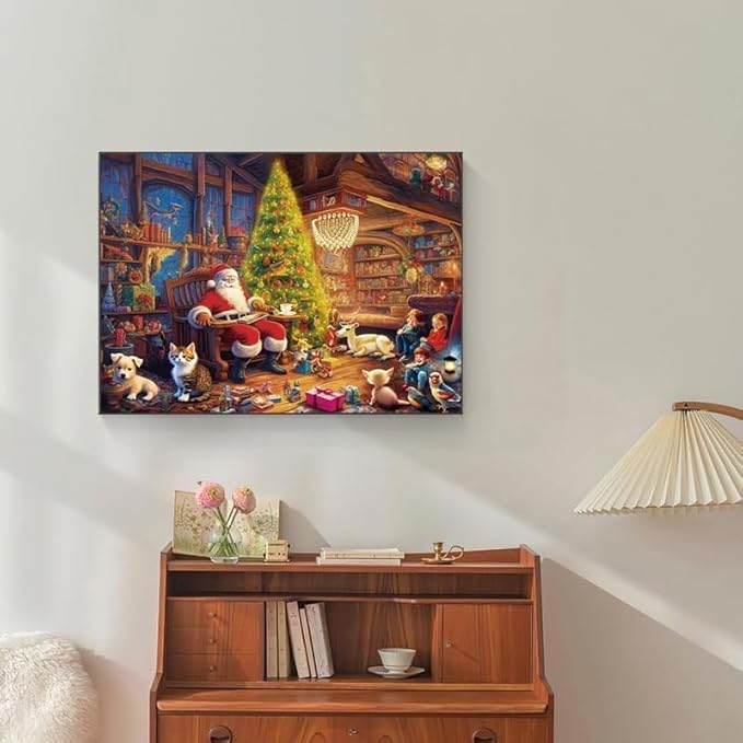 500 Piece Puzzles for Adults Santa Claus Family 20.5 x 15 Inch 500 Piece Jigsaw Puzzles for Adults Christmas Puzzles 500 Pieces for Adult Holiday Educational Challenge Toy