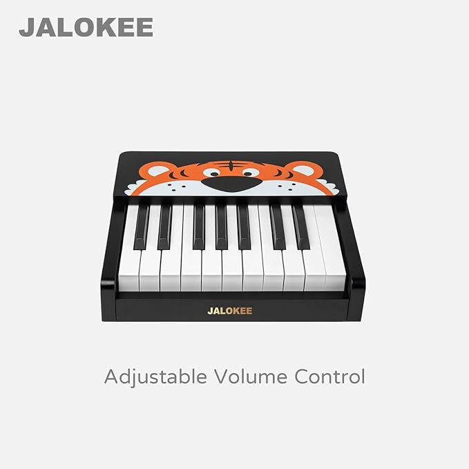 Kids Piano Keyboard, 18 Keys Digital Piano for Kids, Mini Music Educational Instrument Toy, Wood Toy for Toddlers Girls Boys (Black)