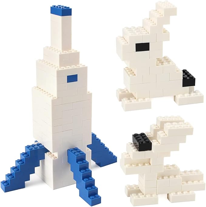 Feleph 320 Pieces 2x4 White Bricks Parts Classic Building Blocks Creative Play Set Toy Accessories Combine with 3001 Major Brick Brands (White)