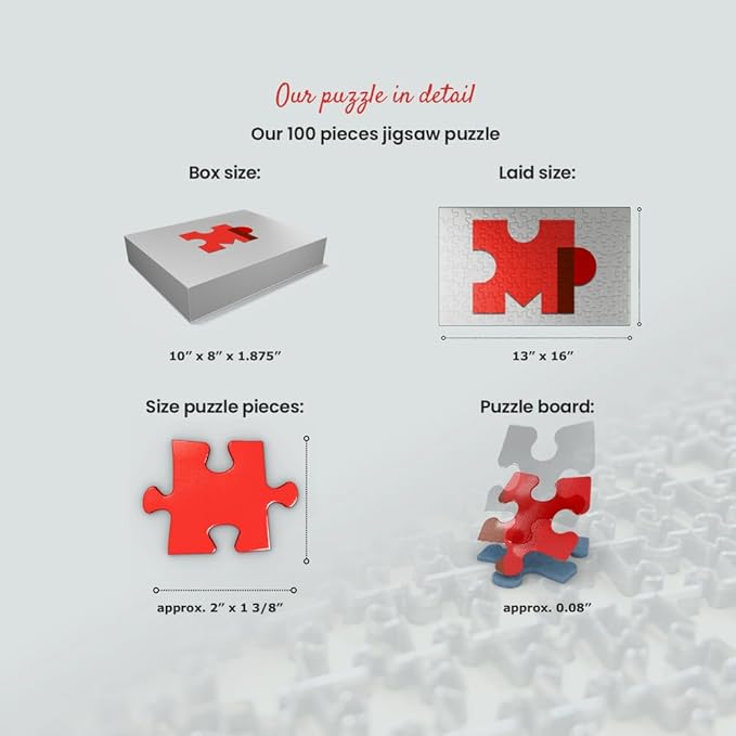 MyPuzzle Denmark: Copenhagen, Vintage Poster - Premium 100 Piece Jigsaw Puzzle for Adults