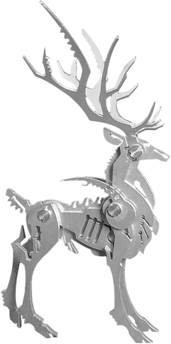 3D Metal Model Kits, Mechanical Small Dream Elk 3D Metal Puzzle,Steel Mythology Animal Series DIY Brain Teasers Simple 3D Puzzles Home Decor Art Craft Gifts Toys for Adult