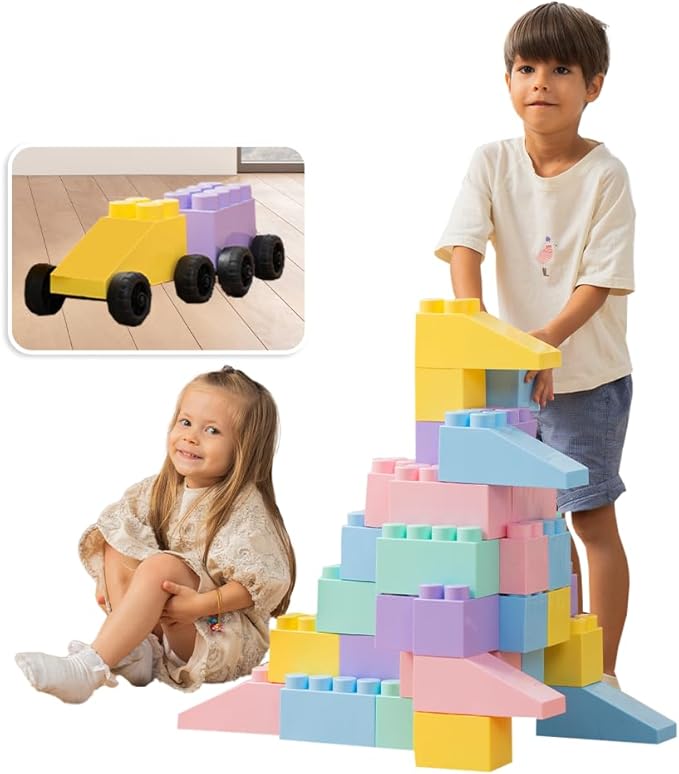 PLATPORTS Big Blocks - Big Jumbo Blocks - Large Building Blocks - Large Blocks - Giant Building Blocks - Jumbo Blocks - Big Blocks for Kids Ages 4-8