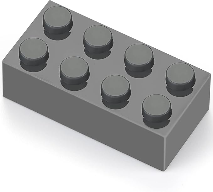 Feleph 100pcs 2x4 Bricks Dark Gray Pieces Grey Classic Building Blocks Creative Play Set Toy Accessories Compatible with Major Brick Brands