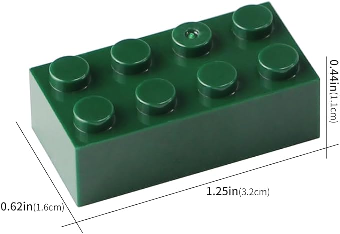 Feleph 100pcs 2x4 Bricks Dark Green Pieces Parts Classic Building kit Creative Play Set Basic Blocks Toy Accessories Compatible with 3001 Major Brands