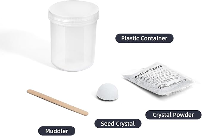 Crystal Growing Kit for Kids, White DIY Crystal Science Experiment Set, Grow Your Own Crystals, STEM Educational Chemistry Kit for Boys & Girls Ages 6-12, Fun Science Lab Gift for Kids