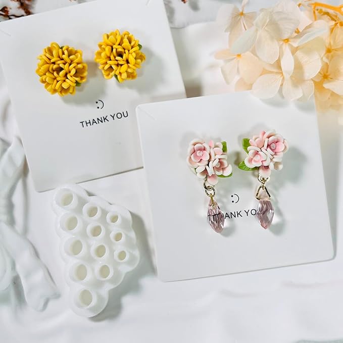 4pcs Mini Flower Polymer Clay Cutters – Clay Earring Cutters for Floral Jewelry, Polymer Clay Molds for Handmade Accessories, Clay Tools for DIY Crafting