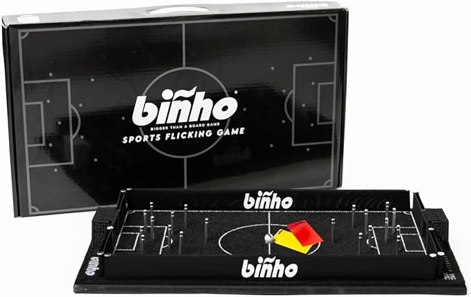 Binho Board Classic Board Game - 2-Player Fast-Paced Finger Flick Pinball Family Board Games - Portable Tabletop Sports Game Set for Any Occasion