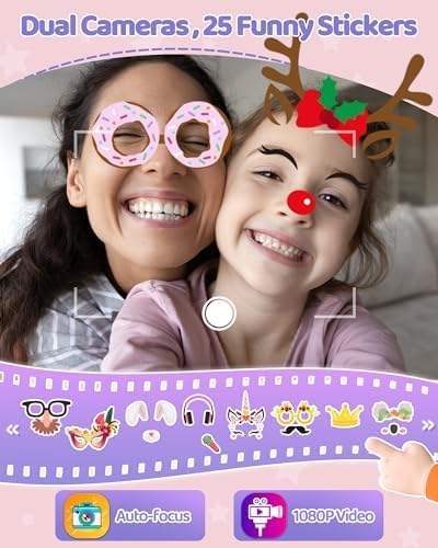 KOKODI Kids Smart Phone Toys, Birthday Gifts Unicorn Toddler Play Phone for Girls 3-10, Touchscreen HD Dual Camera Cell Phone for Kids, Travel Toy Preschool Learning Toy for Kids