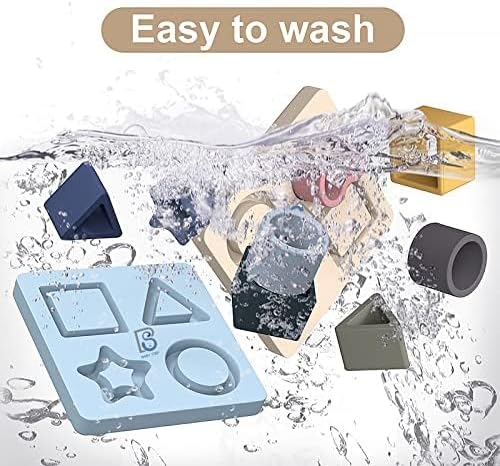 Baby Step Beige Silicone Shape Sorter Puzzle for Toddlers 6-24 Months - Montessori Educational Toy - Enhances Color Recognition & Fine Motor Skills - Beige