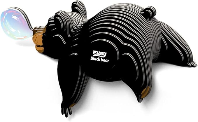 Eugy Black Bear 3D Puzzle, 24 Piece Eco-Friendly Educational Toy Puzzles for Boys, Girls & Kids Ages 6+