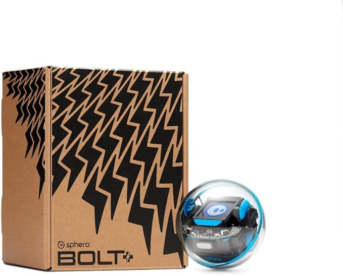 Sphero Bolt+: Coding Robot Ball - Program with Draw, Drag-and-Drop Blocks, Javascript, & Python - Animated LCD Screen - Ages 8+ - Durable & Waterproof - STEM Toy for Kids & Teens