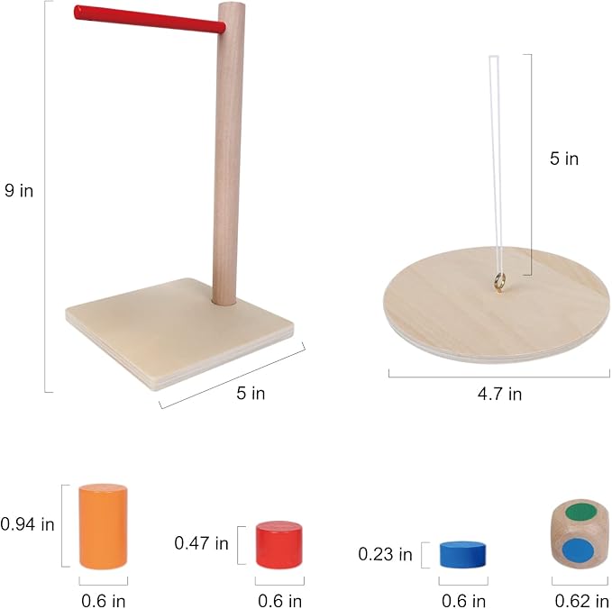 GOTHINK Wooden Balancing Pendulum Game, 42PCS Montessori Balancing Toys for Kids and Adults, Interactive Educational Toy for Children's Gift, Perfect for Parties & Travel