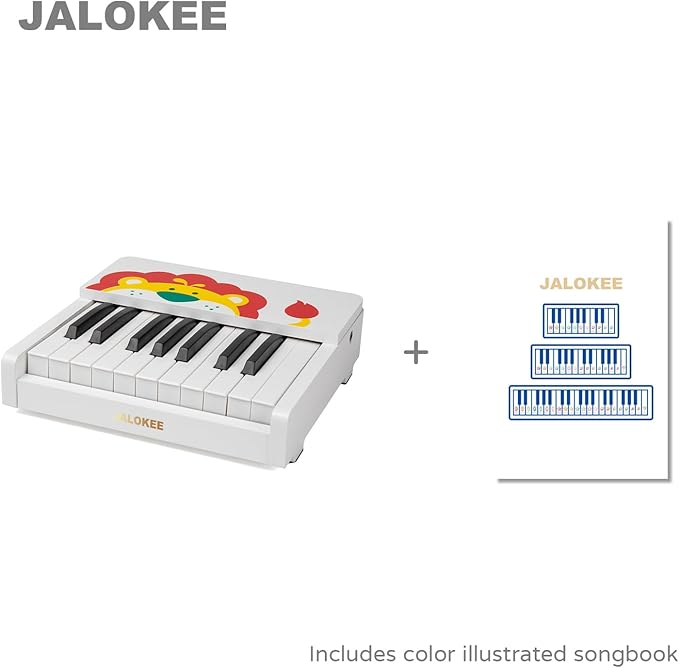 Kids Piano Keyboard, 18 Keys Digital Piano for Kids, Mini Music Educational Instrument Toy, Wood Toy for Toddlers Girls Boys (White)