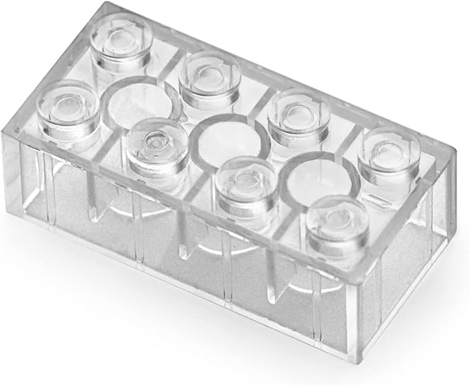 Feleph 2x4 Bricks x320 Pieces Transparent Clear Parts Classic Building Kit Creative Play Set Blocks Toy Basic Accessories Compatible with 3001 Major Brands (Trans-Clear)