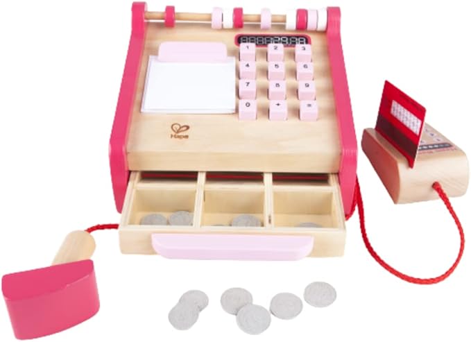 Hape Checkout Wooden Register Pretend & Play Role Play Set with Accessories
