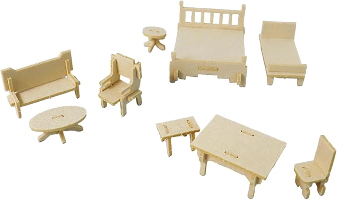 3D Puzzles for Kids, Different from Wooden Puzzles, Felt mini Furniture DIY Three-Dimensional Puzzle, Furniture Puzzle Toy Educational Game Set Gift