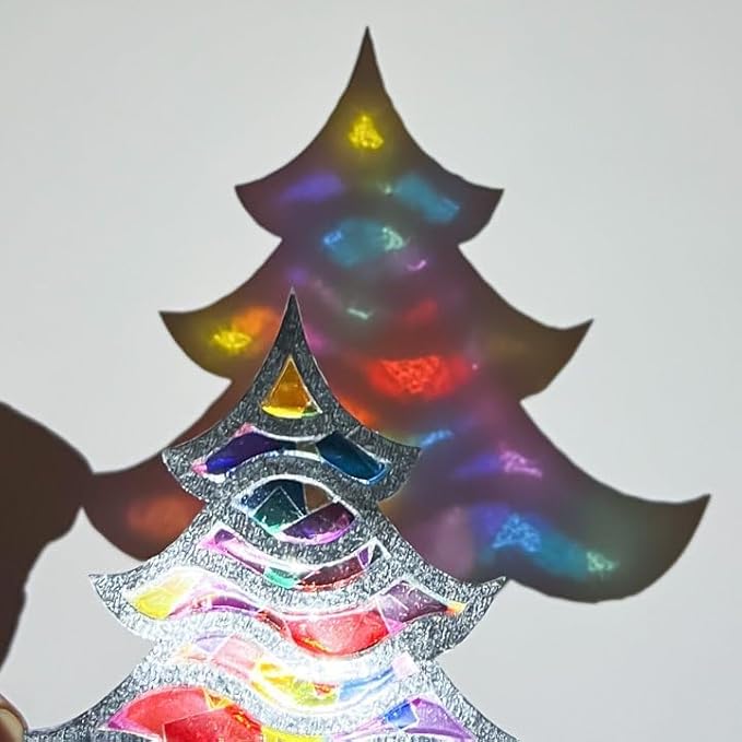 EggSun 36 Sets Christmas Tree Suncatchers Craft Kit for Kids Ornaments Stained Glass Effect Window Arts and Crafts Kit for Classroom Holiday Birthday Projects Home Party Favors Decorations Ages 4 8 12