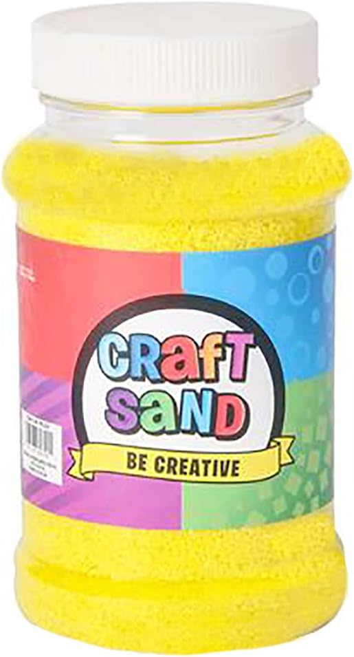 The Dreidel Company Craft Sand Art for Kids, Sand Play DIY Drawing, Messy Play, Sensory, Sand Decorations, 22 Oz, Red (3-Pack) (Yellow, 3-Pack)