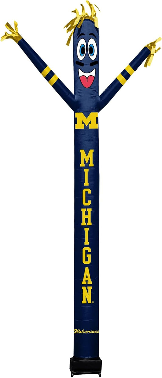 NCAA Michigan Wolverines Football Wacky Waving Inflatable Tube Guy with LED Lights & Built-in Blower - 6" x 36" x 96" Inflatable Tube Man Crazy Sports Fan Outdoor Party Decoration