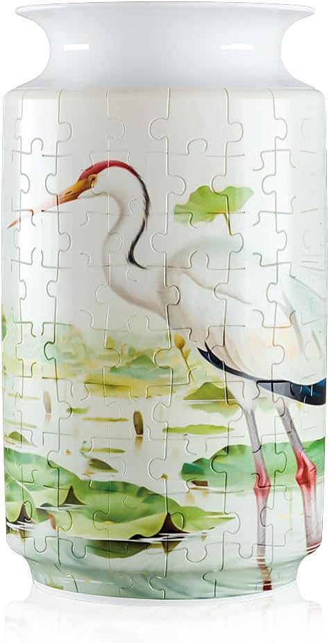 3D Puzzle Vase Unique Flower Vase for Adults Made by 162 Curved Plastic Puzzle, Relax Puzzles for Adults, DIY Jigsaw Creative Gift for Parents & Housewarming