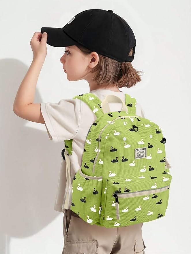 Corduroy Toddler Backpack for Boys 2-5: Preschool Backpack for Girls - Cute Kids Backpack 13.5" H Fit Folder