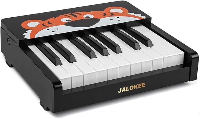 Kids Piano Keyboard, 18 Keys Digital Piano for Kids, Mini Music Educational Instrument Toy, Wood Toy for Toddlers Girls Boys (Black)