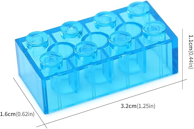 Feleph 320 Pieces Transparent Medium Blue 2x4 Bricks Parts Building kit Creative Play Set Blocks Classic Toy Accessories Compatible with 3001 Major Brands (Trans Medium Blue)