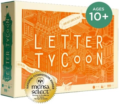 Letter Tycoon: Mensa Select Word-Building Strategy Game for Families and Friends, Ages 10+, 2-5 Players