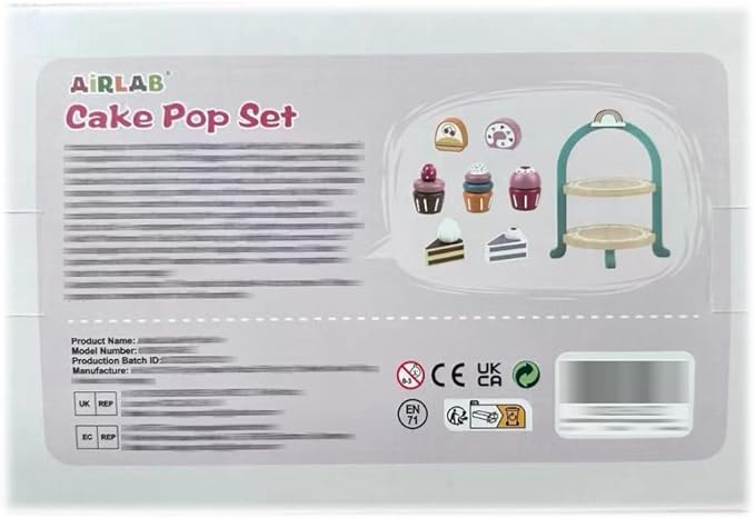 Wooden Cake Toys Tea Party Set, Desserts Food Toy with Cupcake Stand, Kids Pretend Play Kitchen Accessories, Wooden Play Food Set Toy Baking Gift for 3 4 5 Years Old Girls Boys