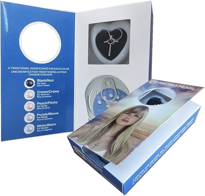 My Inspirations Precious Pearl Pearl in Oyster Kit, Mysterious Pearl Gift Set, DIY Necklace Making Kit, Elegant Pendant with 20" Chain, Great Gift for Any Occasion(Cross)