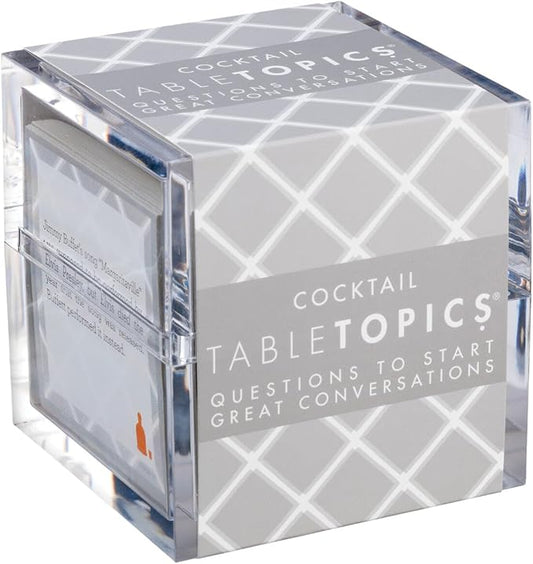 TableTopics Cocktail Question Card Game - 135 Conversation Starter Cards Featuring Questions, Facts, Quotes, and Mixed Drink Recipes, Fun Party Game for Adults